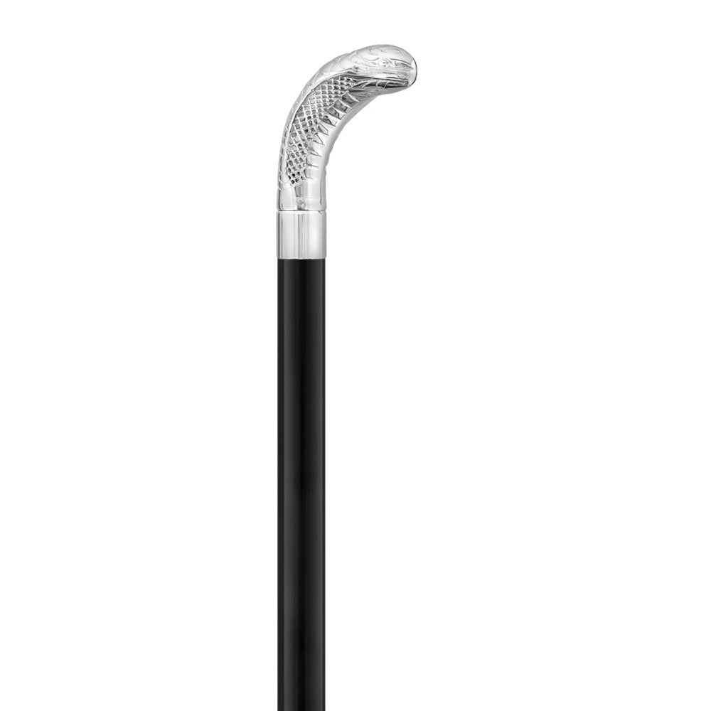 Snake Premium Chrome Brass Cane: Laser-Etched Custom Shaft