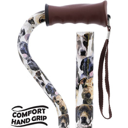 Dogs Offset Walking Cane with Comfort Grip