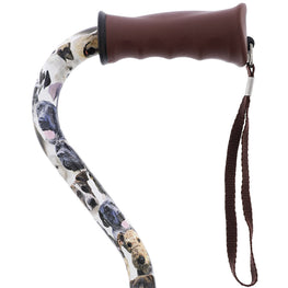 Dogs Offset Walking Cane with Comfort Grip