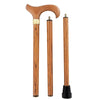 Scratch and Dent Genuine Oak Wood Derby 3 piece Walking Cane and Brass Embossed Collar V1906