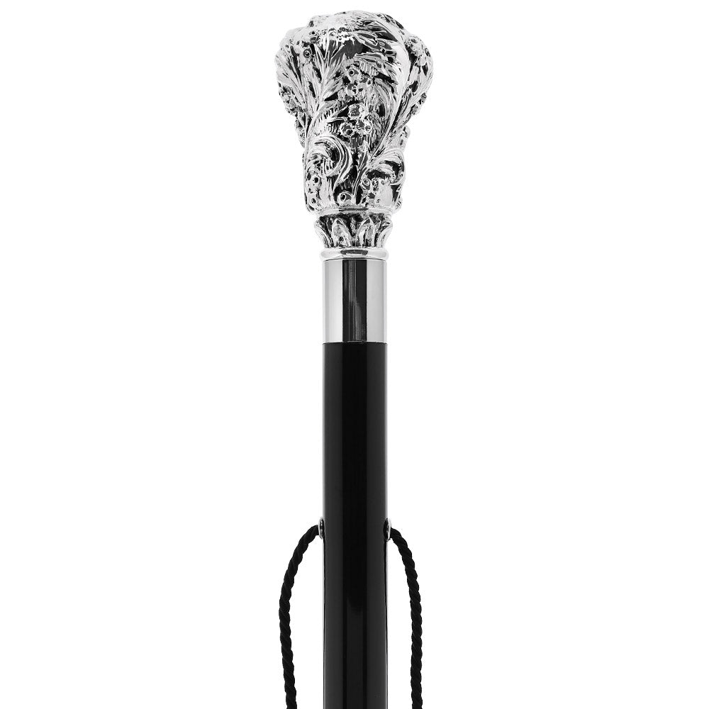 Silver 925r Intricate Flower Shoehorn