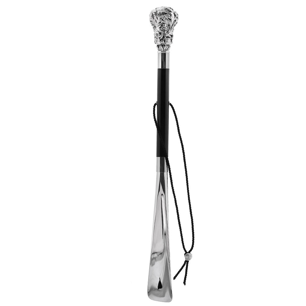 Silver 925r Intricate Flower Shoehorn