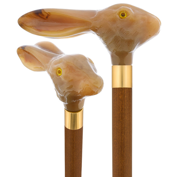 Adorable Bunny Rabbit Head-Italian Handle Cane w/ Custom Shaft & Collar