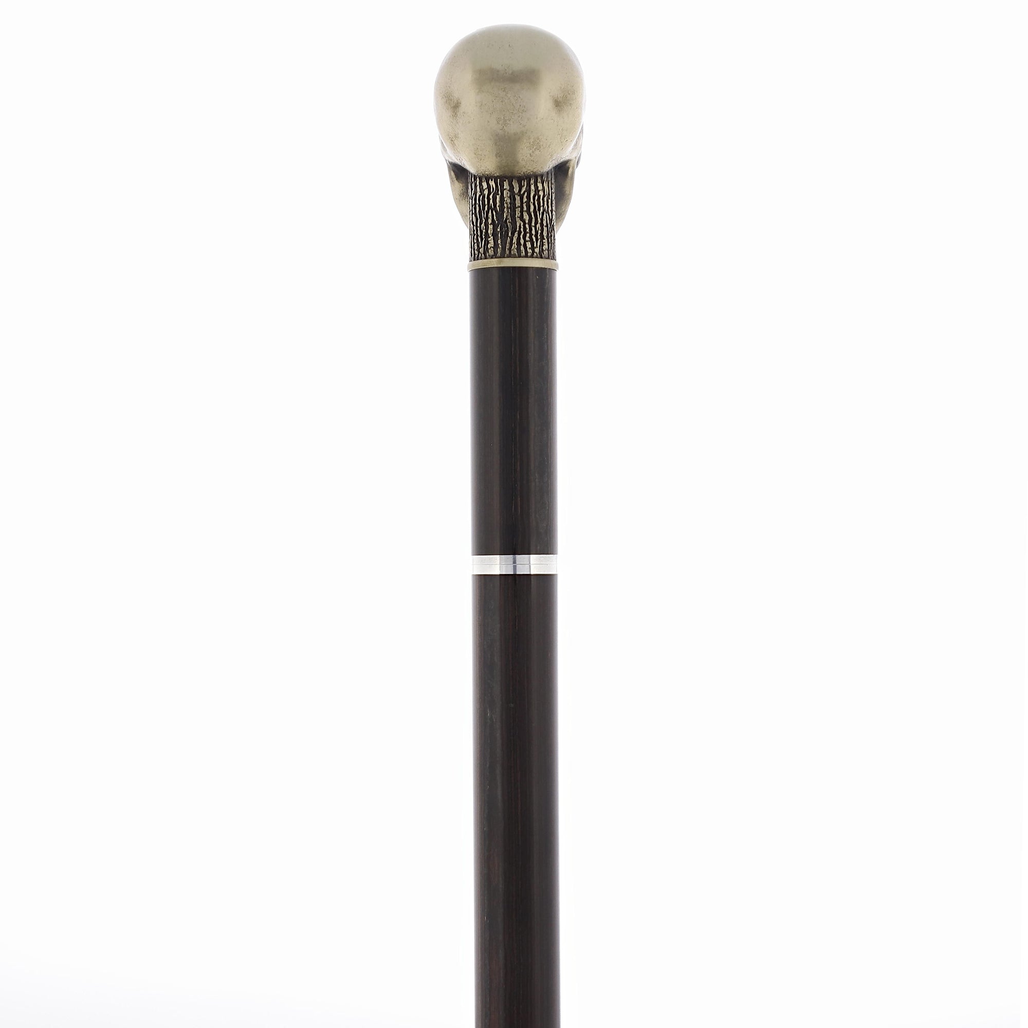 Silver Plated Skull Handle Sword Walking Stick With Stamina Shaft
