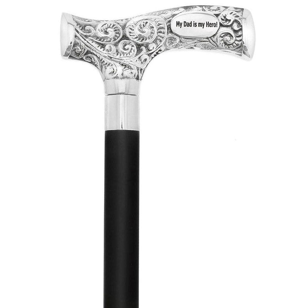 Father's Day Chrome Brass Personalized Engraving Fritz Cane