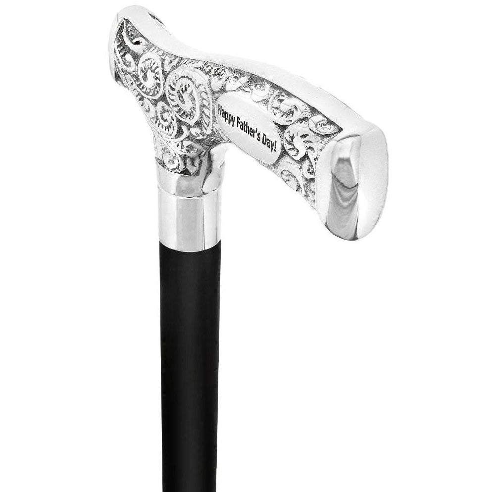 Father's Day Chrome Brass Personalized Engraving Fritz Cane