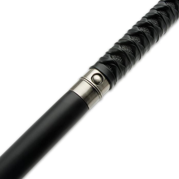 Shikoto Sword Cane: Damascus Blade, Leather, Wenge Handle