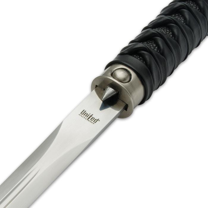 Shikoto Sword Cane: Damascus Blade, Leather, Wenge Handle