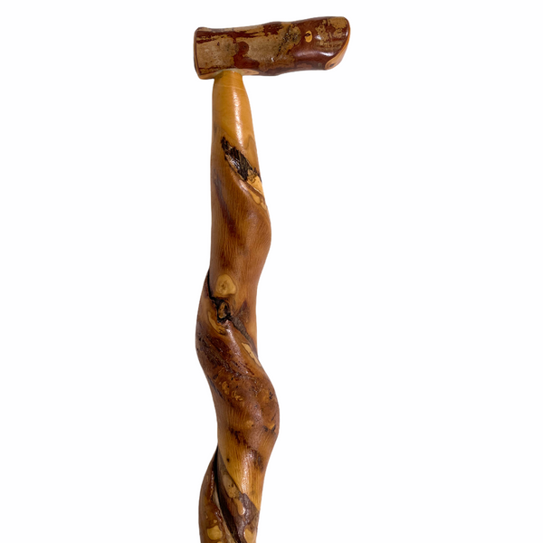 Natural Spiral Vine Twisted Wood Walking Cane - 37"