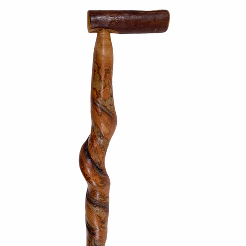 Natural Spiral Vine Twisted Wood Walking Cane - 34"