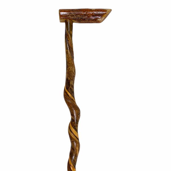 Natural Spiral Vine Twisted Wood Walking Cane - 38"