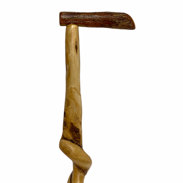 Natural Spiral Vine Twisted Wood Walking Cane - 35"