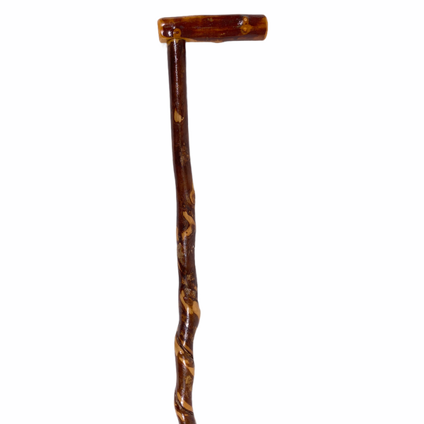 Natural Spiral Vine Twisted Wood Walking Cane - 34"