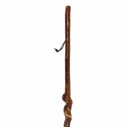 Natural Spiral Vine Twisted Wood Hiking Staff w/ Compass - 49"