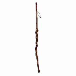 Natural Spiral Vine Twisted Wood Hiking Staff w/ Compass - 49"