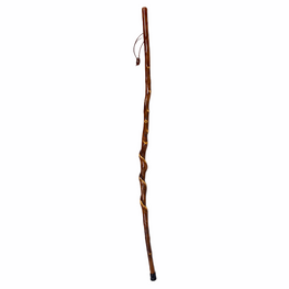 Natural Spiral Vine Twisted Wood Hiking Staff w/ Compass - 52"