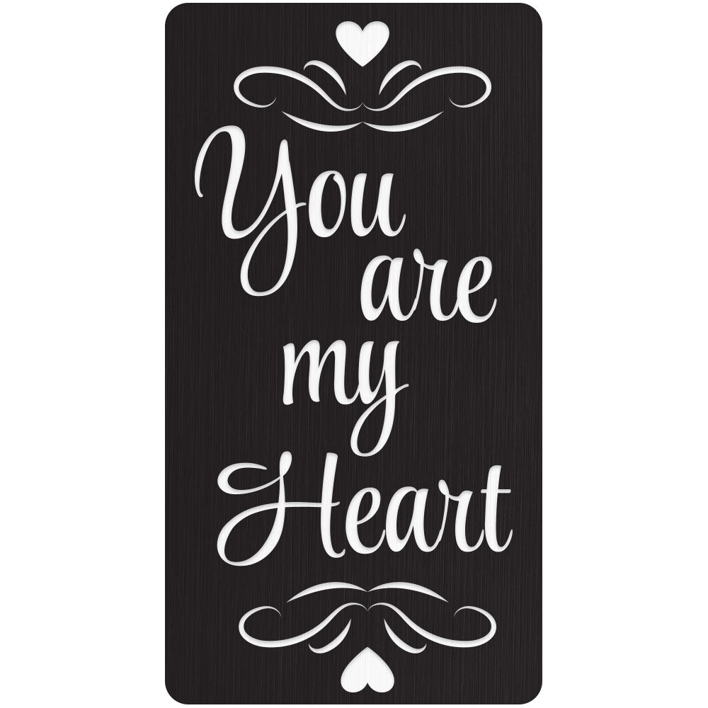 Custom Cane Engraving - Rectangle Black Anodized Aluminum - Valentine's Day Special
