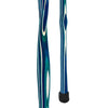 American Woodcrafter Colortone Highlander Blue Hiking Staff with Laminated Birchwood Shaft and Compass