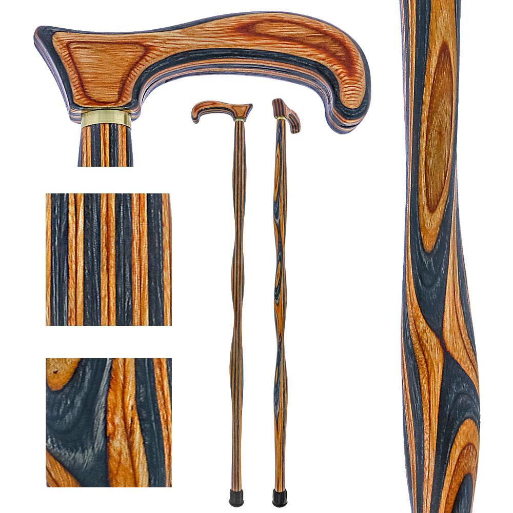 American Woodcrafter Biker Colors Colortone Classic Derby Handle Walking Cane With laminate Birchwood Shaft