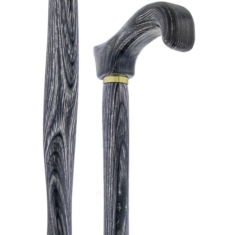 American Woodcrafter Blackwood Colortone Classic Derby Handle Walking Cane with laminate Birchwood Shaft