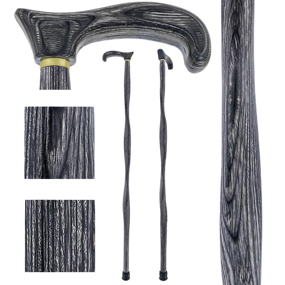 American Woodcrafter Blackwood Colortone Classic Derby Handle Walking Cane with laminate Birchwood Shaft
