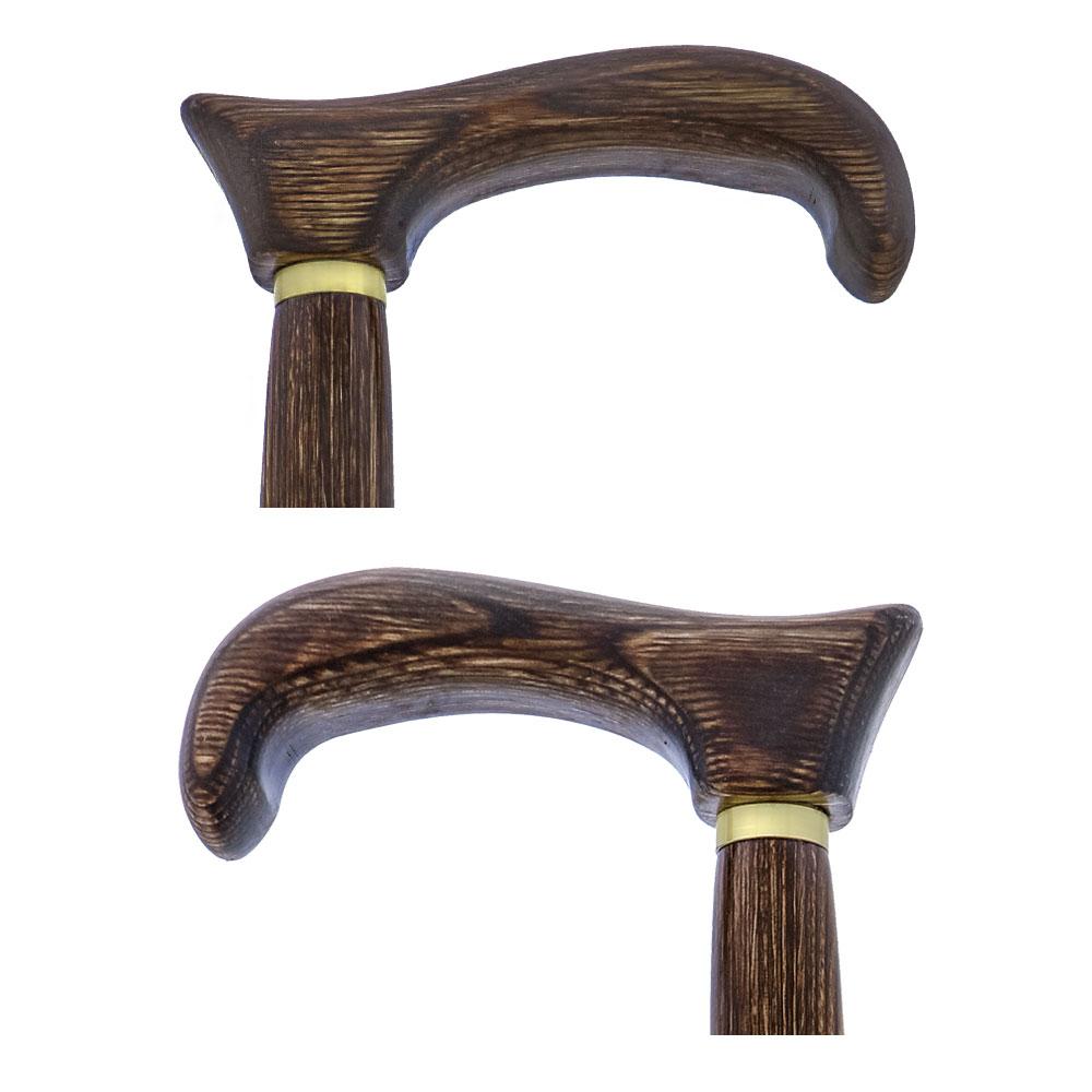 American Woodcrafter Brown Colortone Classic Derby Handle Walking Cane With laminate Birchwood Shaft