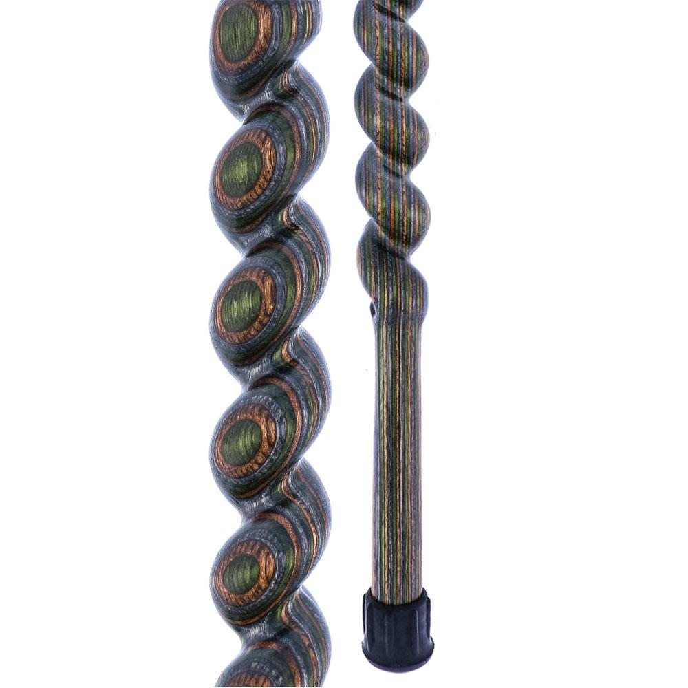 American Woodcrafter Camoflauge Colortone Classic Rope Twist Derby Handle Walking Cane With laminate Birchwood Shaft