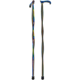 American Woodcrafter Candy Swirl Colortone Classic Derby Handle Walking Cane With laminate Birchwood Shaft