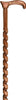 American Woodcrafter Colortone - Rope Spiral - Bean Derby Walking Cane With Laminated Birchwood Shaft