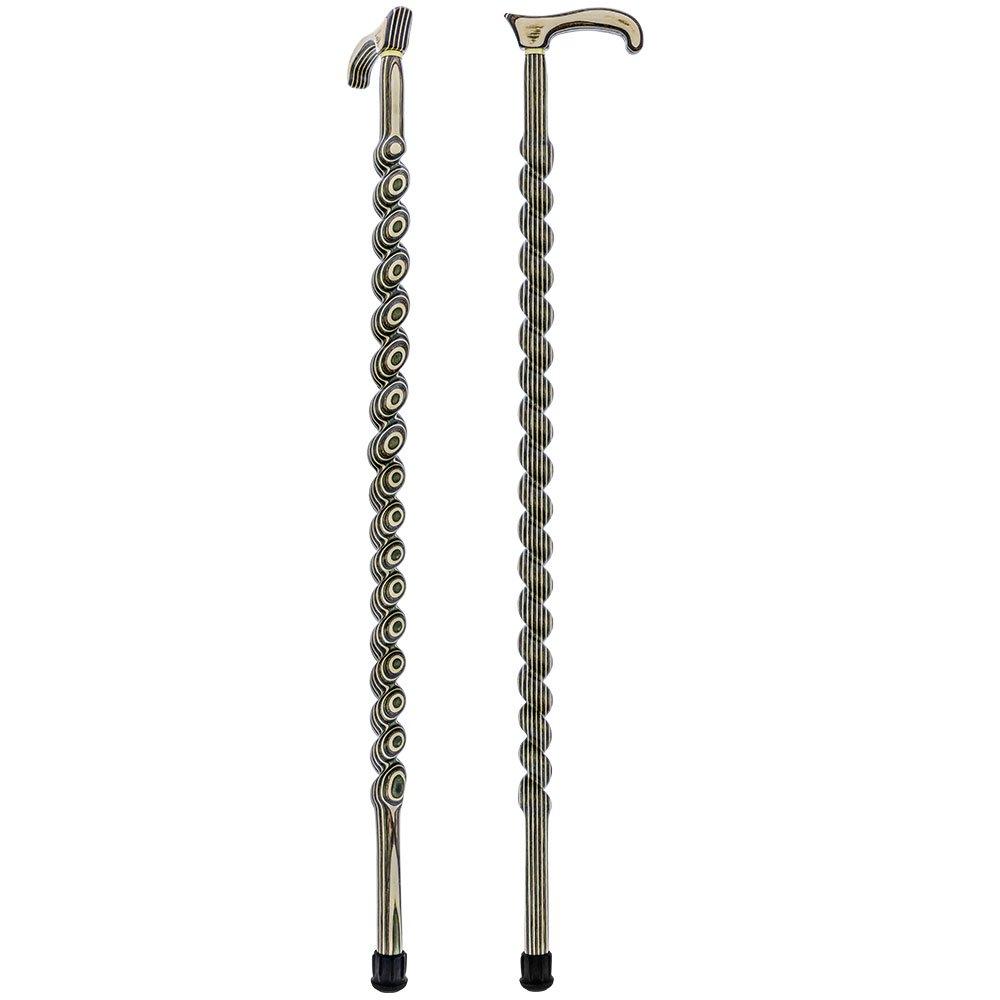 American Woodcrafter Field & Stream Colortone Spiral Rope Derby Handle Walking Cane With laminate Birchwood Shaft