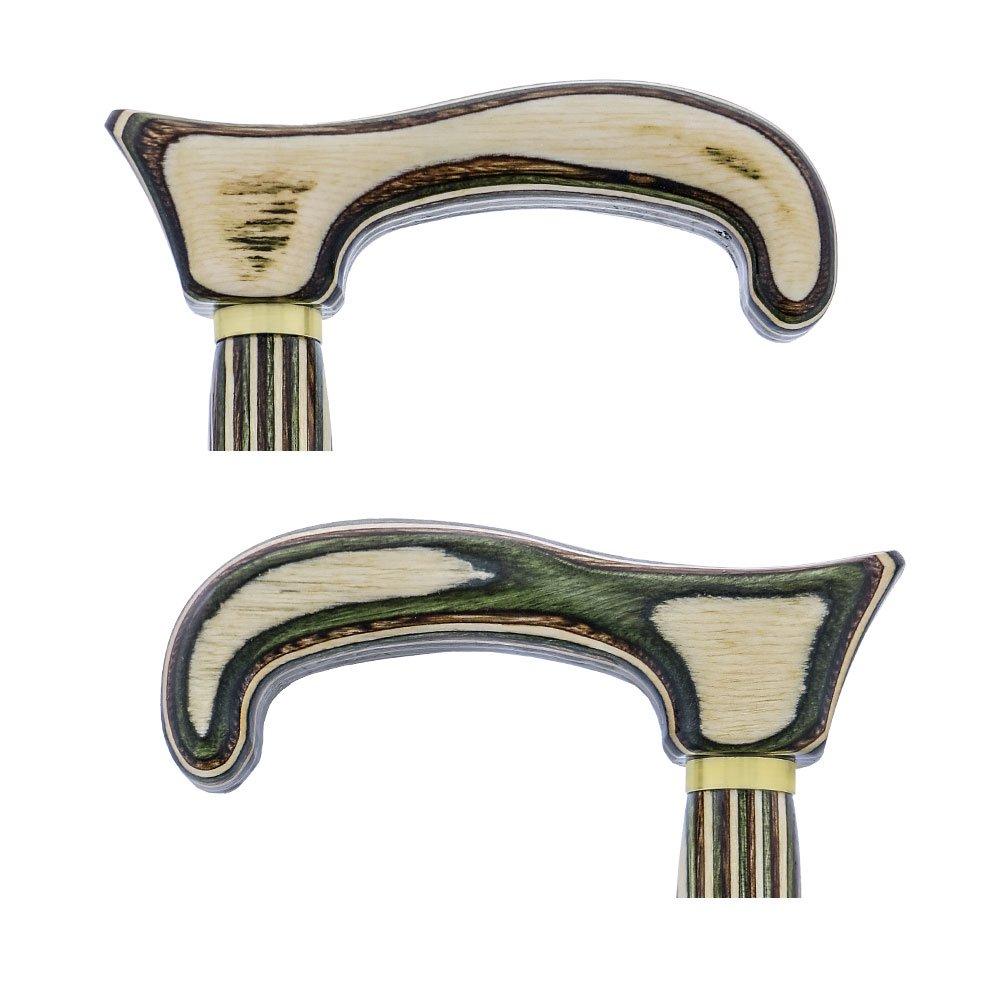 American Woodcrafter Field & Stream Colortone Spiral Rope Derby Handle Walking Cane With laminate Birchwood Shaft