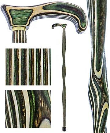 American Woodcrafter Field & Stream Colortone Twist Derby Handle Walking Cane With laminate Birchwood Shaft