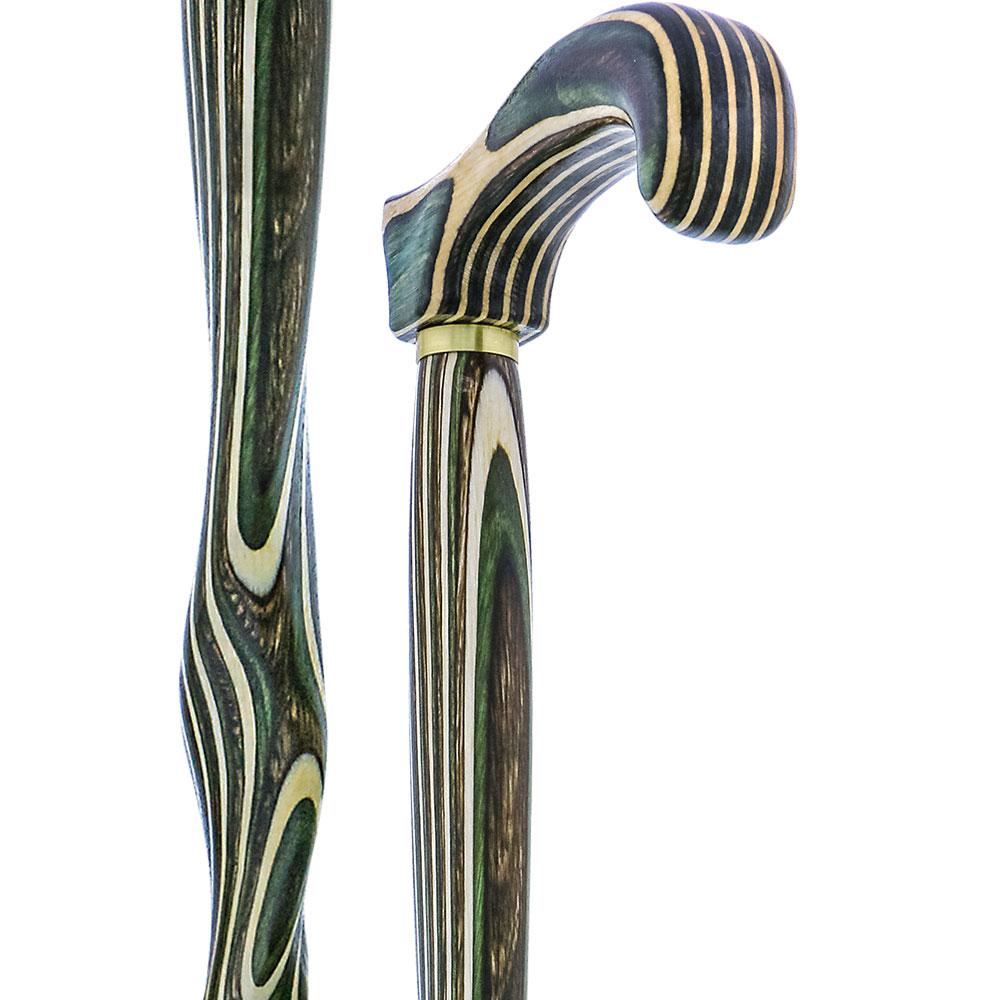 American Woodcrafter Field & Stream Colortone Twist Derby Handle Walking Cane With laminate Birchwood Shaft