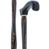 American Woodcrafter Gunstock Black & Brown Colortone Classic Derby Handle Walking Cane With laminate Birchwood Shaft