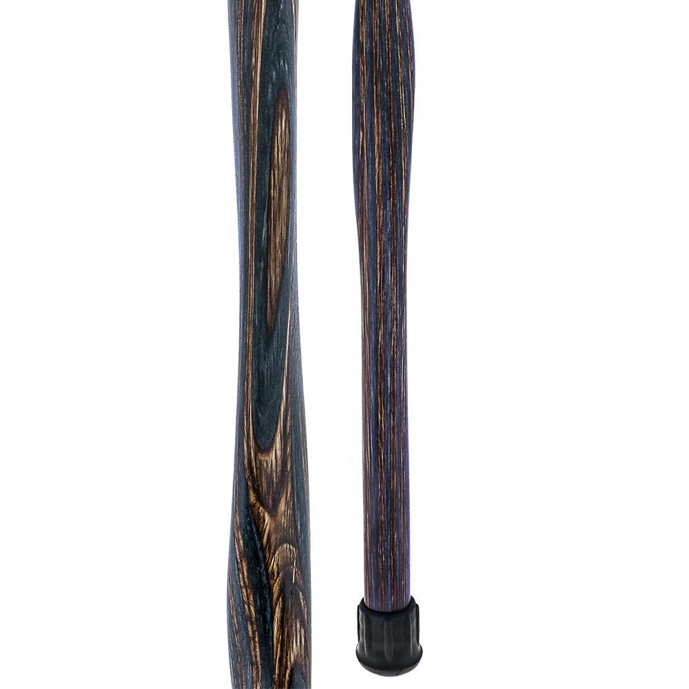 American Woodcrafter Gunstock Black & Brown Colortone Classic Derby Handle Walking Cane With laminate Birchwood Shaft