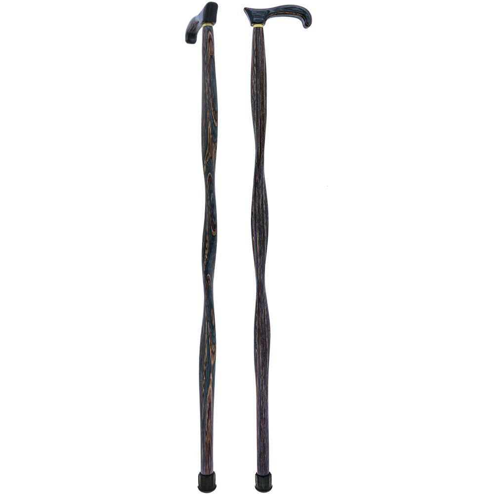 American Woodcrafter Gunstock Black & Brown Colortone Classic Derby Handle Walking Cane With laminate Birchwood Shaft