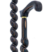 American Woodcrafter Gunstock Black & Brown Colortone Classic Rope Twist Derby Handle Walking Cane w/ laminate Birchwood