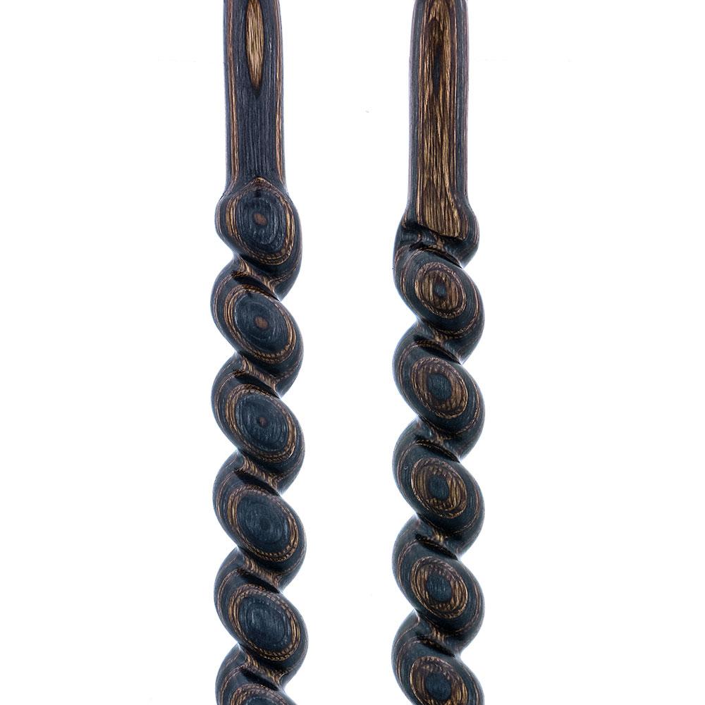 American Woodcrafter Gunstock Black & Brown Colortone Classic Rope Twist Derby Handle Walking Cane w/ laminate Birchwood