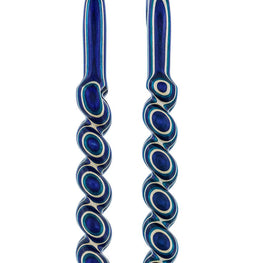 American Woodcrafter Highlander Blue Colortone Spiral Rope Derby Handle Walking Cane With laminate Birchwood Shaft