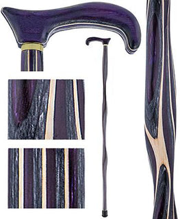 American Woodcrafter Highlander Purple Colortone Classic Derby Handle Walking Cane With laminate Birchwood Shaft