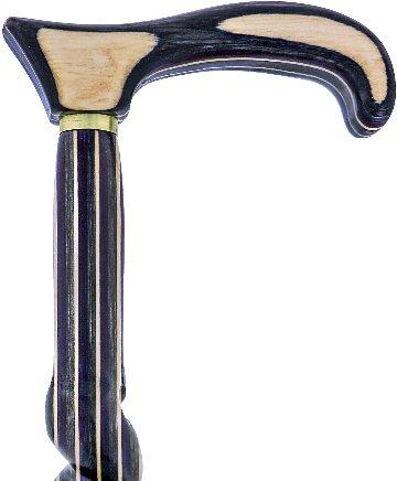 American Woodcrafter Highlander Purple Colortone Classic Rope Twist Derby Handle Walking Cane With laminate Birchwood Sha