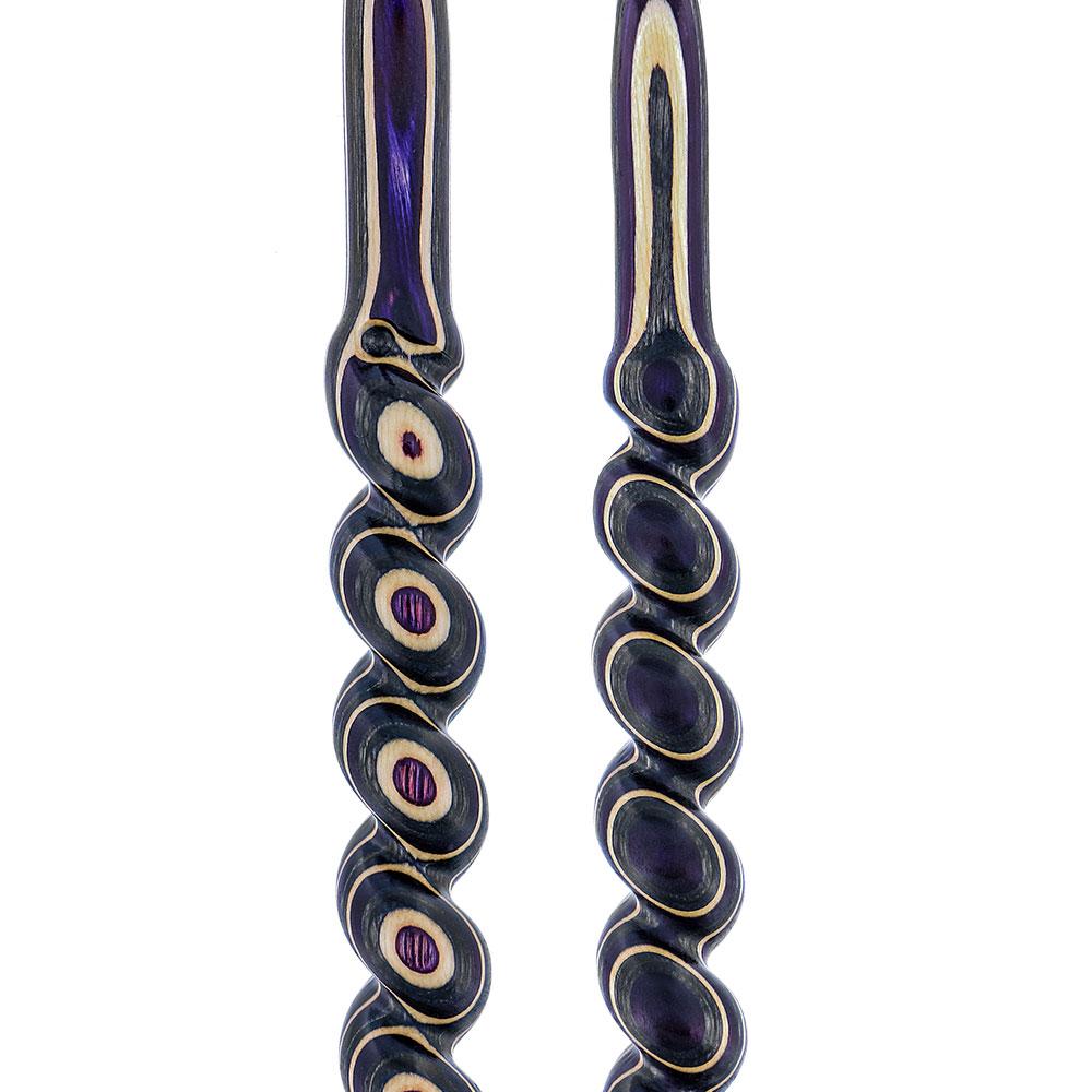 American Woodcrafter Highlander Purple Colortone Classic Rope Twist Derby Handle Walking Cane With laminate Birchwood Sha
