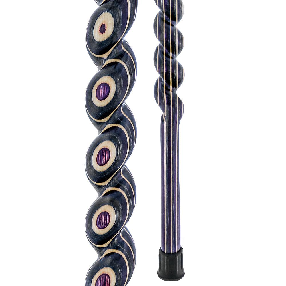 American Woodcrafter Highlander Purple Colortone Classic Rope Twist Derby Handle Walking Cane With laminate Birchwood Sha
