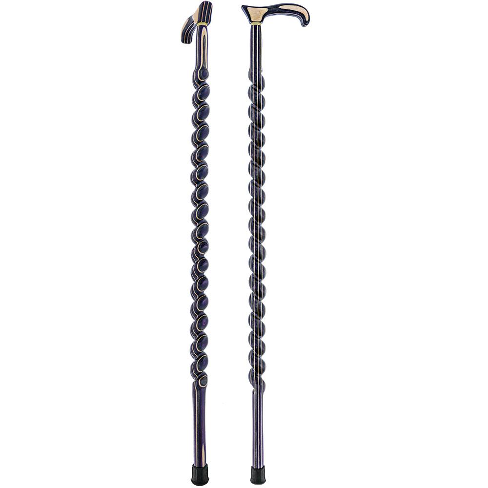 American Woodcrafter Highlander Purple Colortone Classic Rope Twist Derby Handle Walking Cane With laminate Birchwood Sha