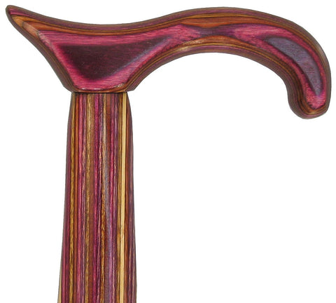 American Woodcrafter Lavender Colortone Twist Derby Handle Walking Cane With laminate Birchwood Shaft