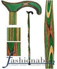American Woodcrafter Leaf Green Colortone Twist Derby Handle Walking Cane With laminate Birchwood Shaft
