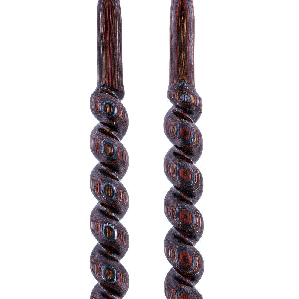 American Woodcrafter Natural Red Colortone Spiral Rope Derby Handle Walking Cane With laminate Birchwood Shaft