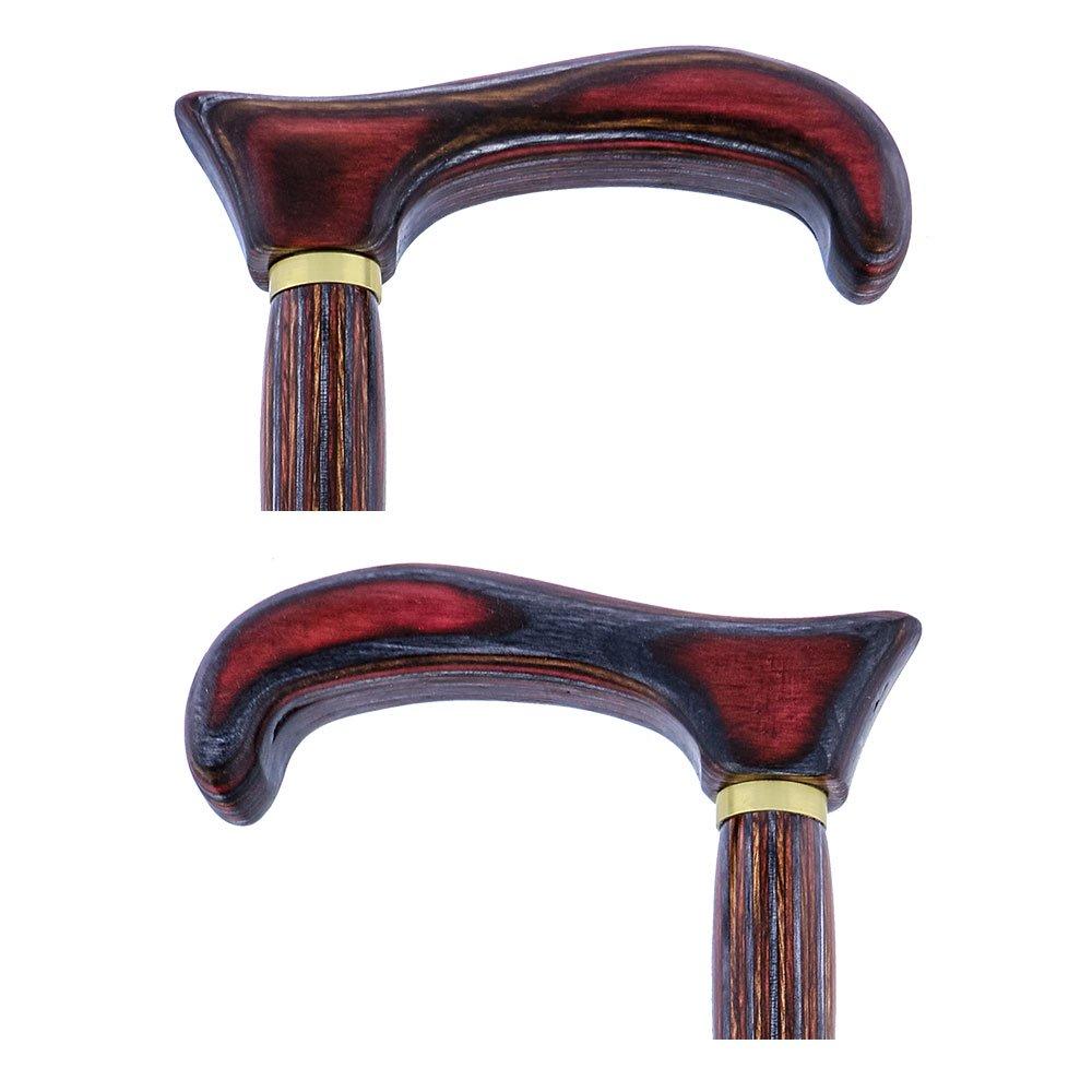 American Woodcrafter Natural Red Colortone Spiral Rope Derby Handle Walking Cane With laminate Birchwood Shaft