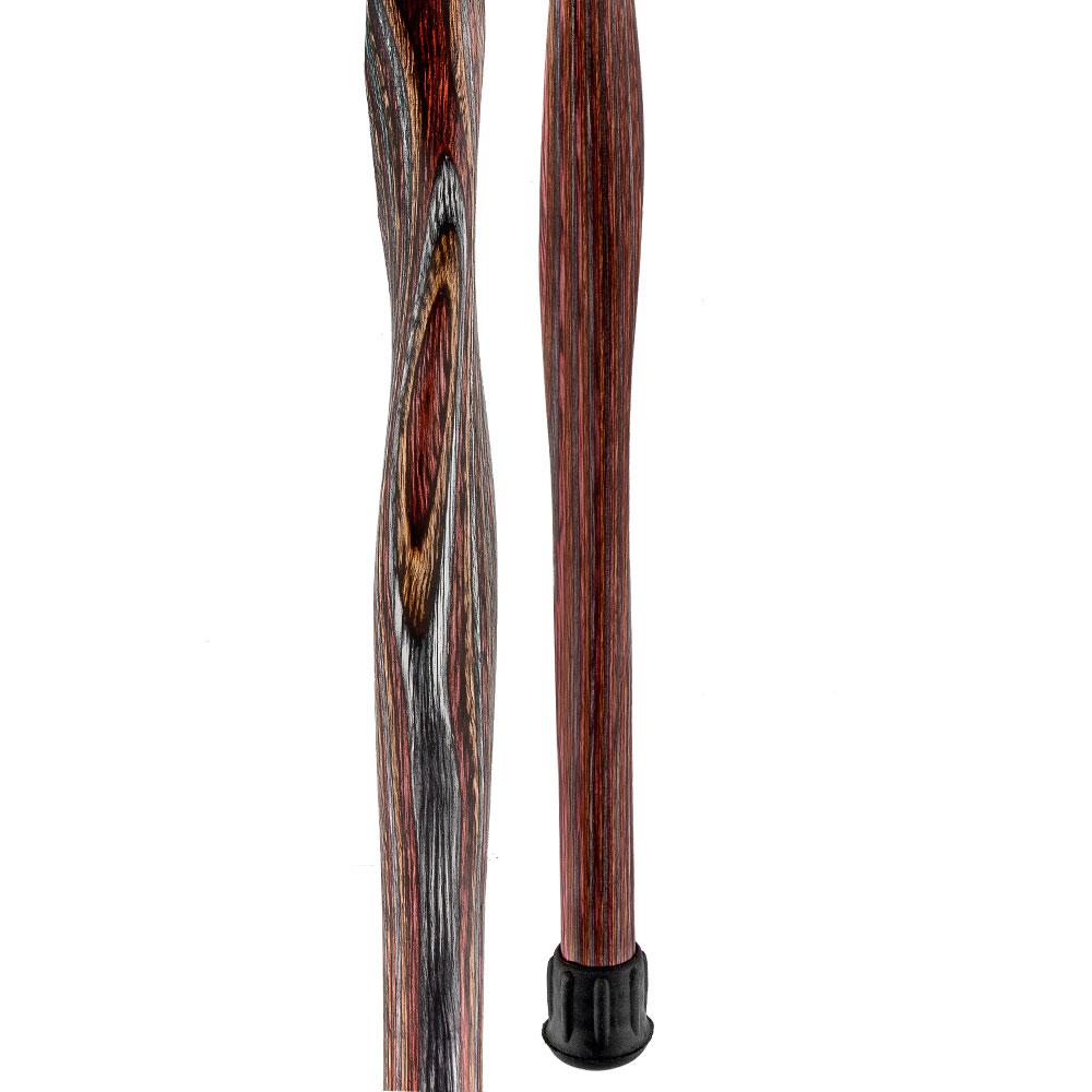 American Woodcrafter Natural Red Colortone Twist Derby Handle Walking Cane With Laminate Birchwood Shaft
