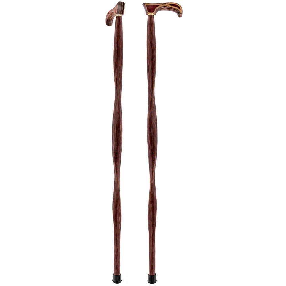 American Woodcrafter Natural Red Colortone Twist Derby Handle Walking Cane With Laminate Birchwood Shaft